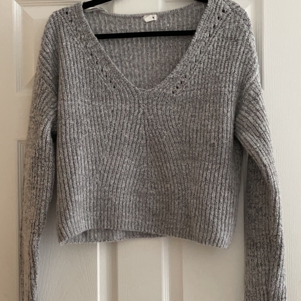 Garage cropped gray sweater